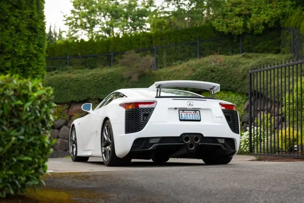 A Lexus LFA with high mileage is attracting $800,000 in a supercar auction, reflecting strong demand for this rare Japanese performance car