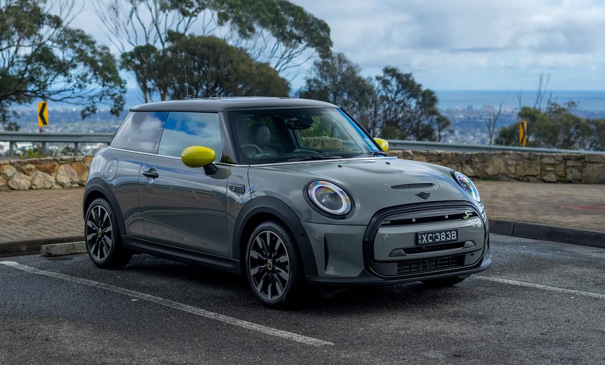 Another angle of the 2022 Mini Cooper SE.