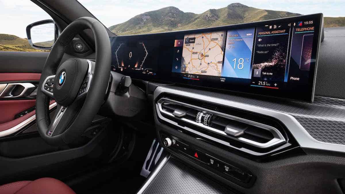 Interior of the updated BMW 3 Series with no button for heated seats