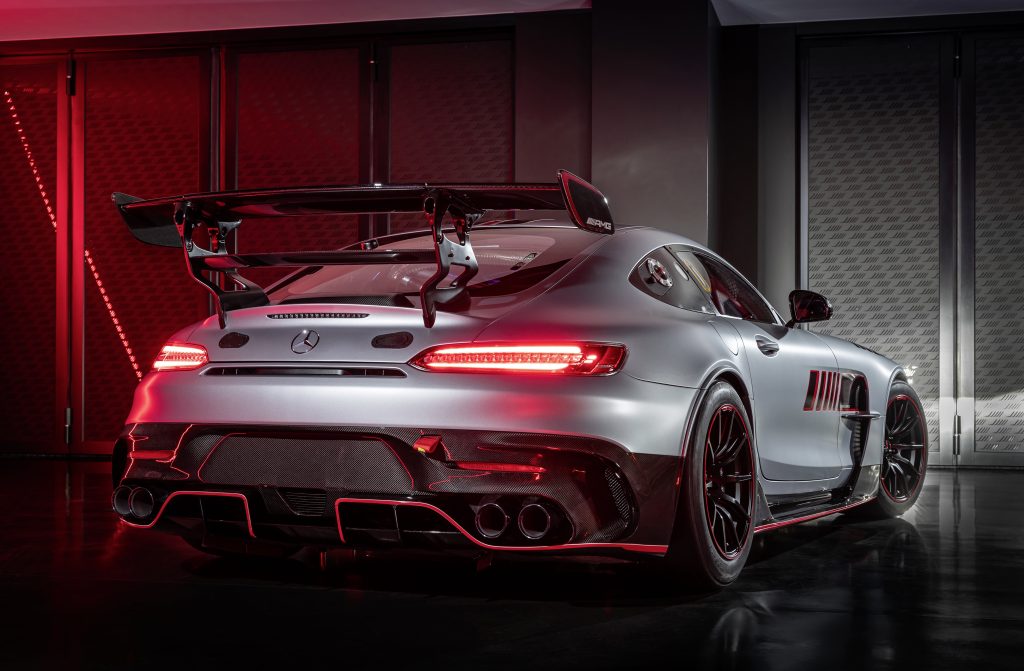 The rear of the Mercedes-AMG GT Track Series.