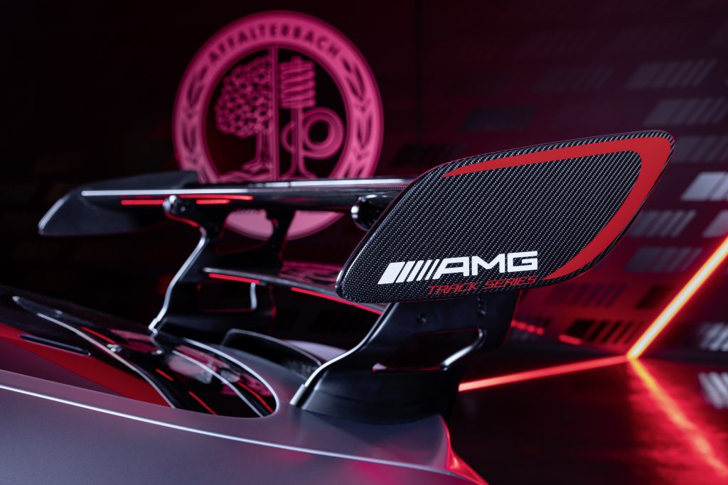 The spoiler of the Mercedes-AMG GT Track Series.