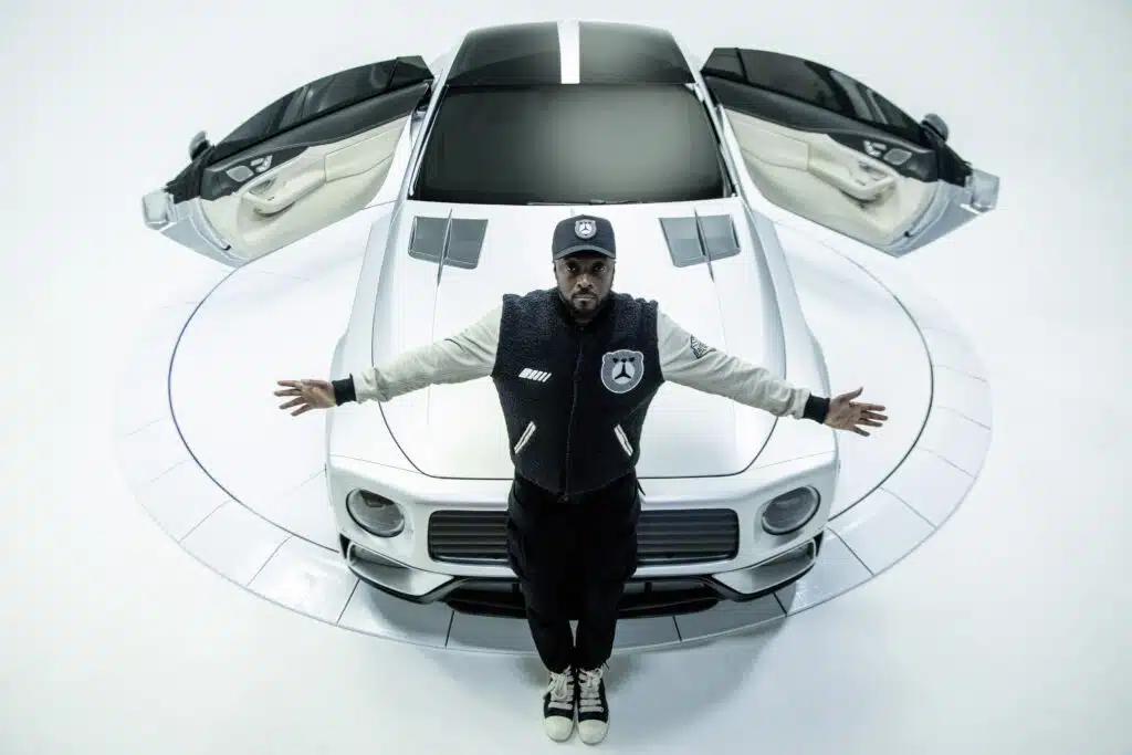 Will.i.am’s custom Mercedes, built on the Mercedes-AMG GT by West Coast Customs, promotes STEAM education and debuted during the Formula 1 Miami Grand Prix