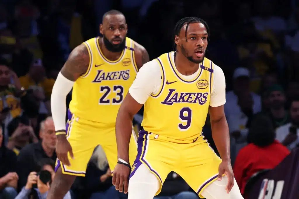LeBron and Bronny James became the first father-son duo to play in the NBA together.