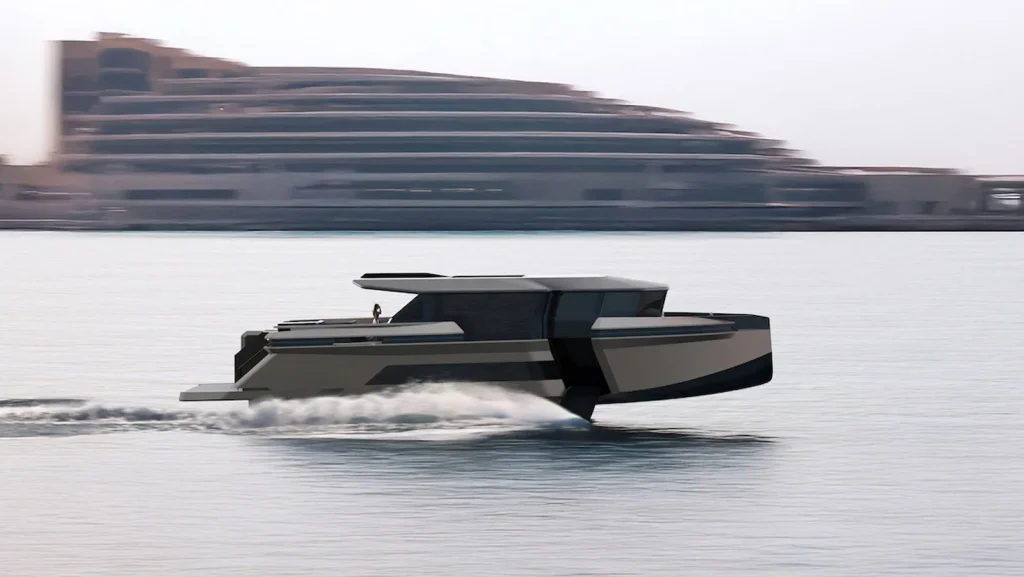 Ghost unveiled as the world’s first private foiling yacht, capable of flying two metres above the sea