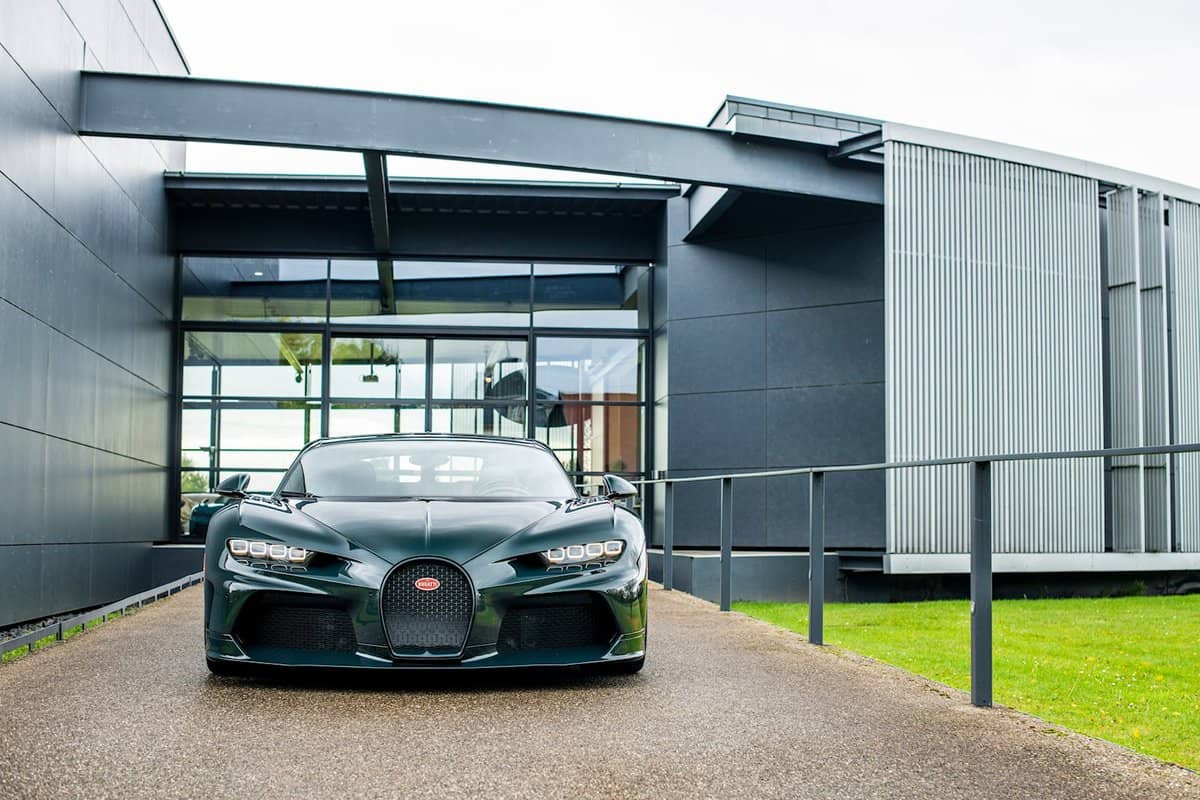 400th Bugatti Chiron parked outside the factory