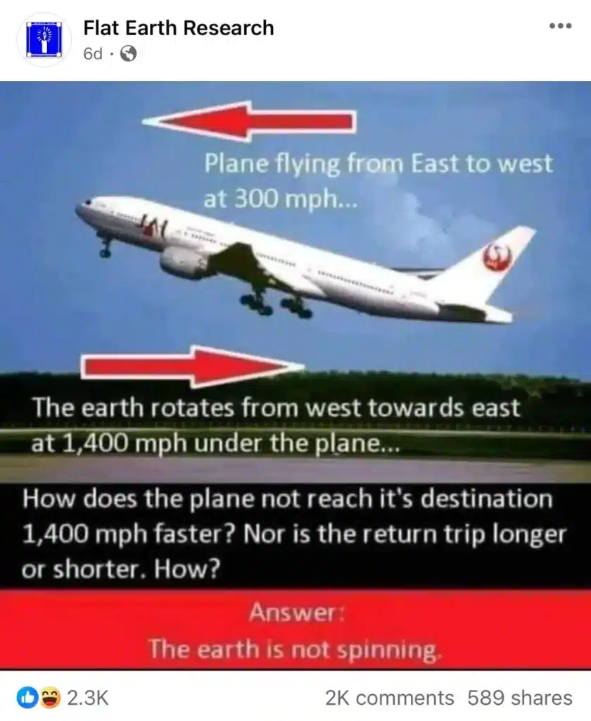 People left perplexed at why flying against the Earth's rotation doesn't speed up flights