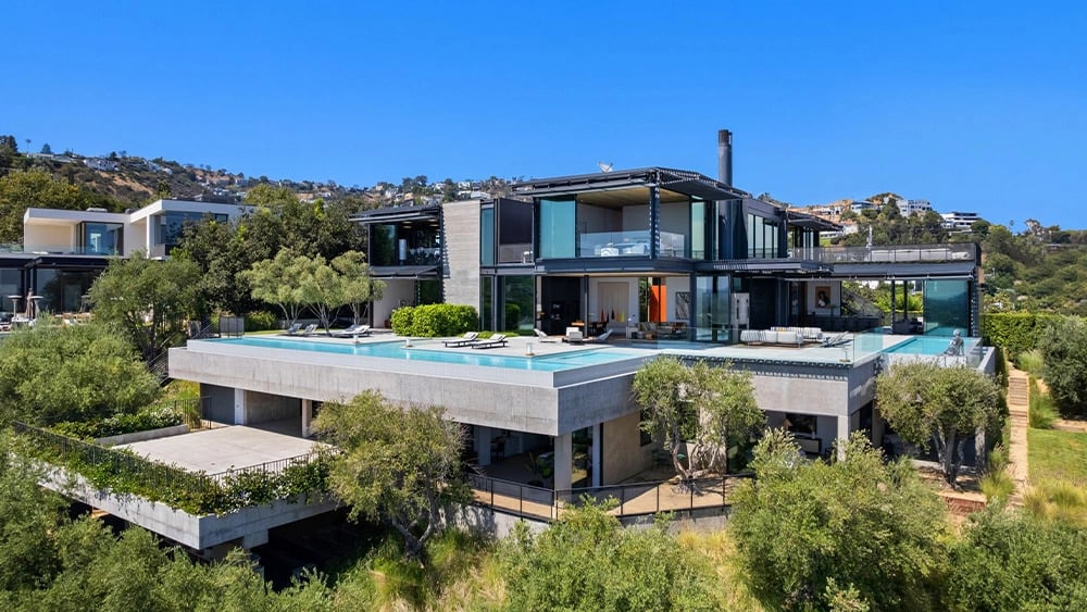 $48m Hollywood mansion, aerial view