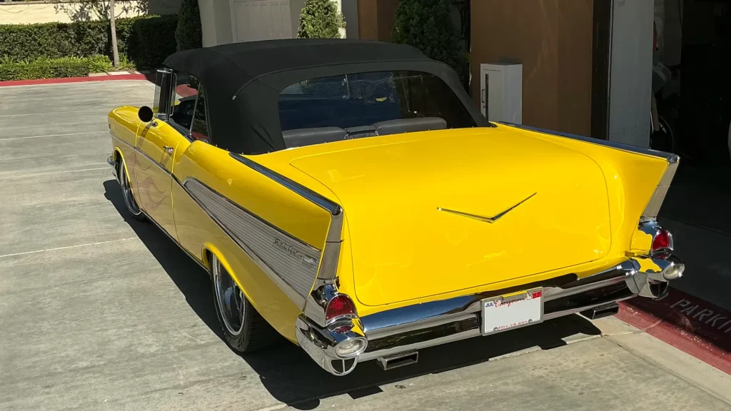 A stunning yellow 1957 Chevrolet Bel Air Convertible hot rod hits the block in Las Vegas 2025