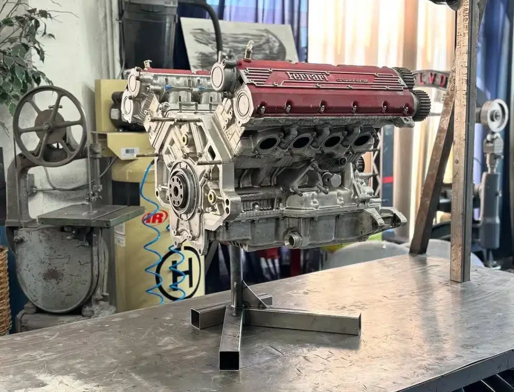 This custom V8 motorcycle uses a Ferrari F355 engine and keeps true sport bike proportions while delivering 400 horsepower in a 590-pound build