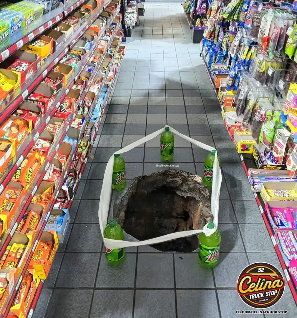 Bizarre real story behind Tennessee truck stop that's gone viral despite being impossible to visit