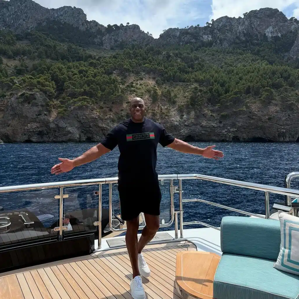 Magic Johnson cruised the Mediterranean on a $1m-a-week superyacht powered by cooking oil