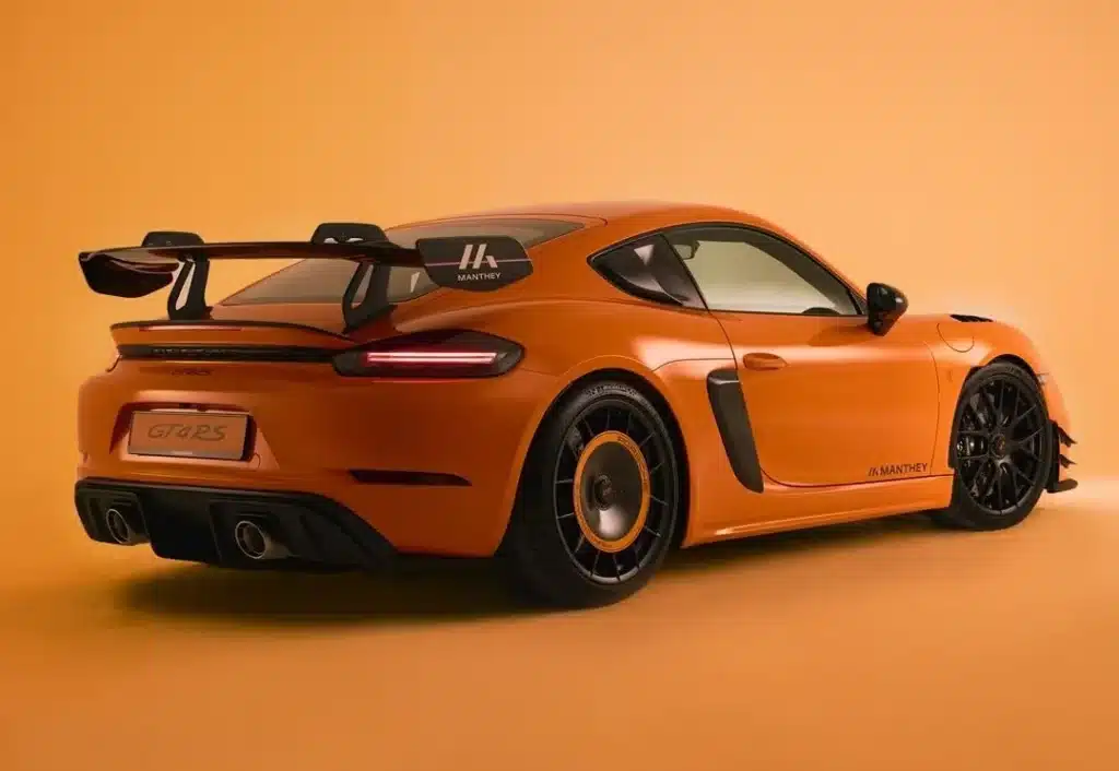 Porsche ends the 718 Cayman era with “The Tulip,” a one-off GT4 RS built with Manthey Racing and finished in Pastel Orange