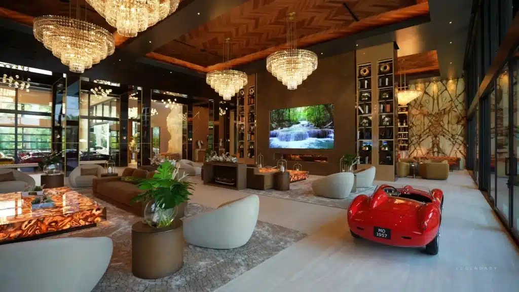 55M-Florida-mansion-has-a-Ferrari-parked-in-the-living-room