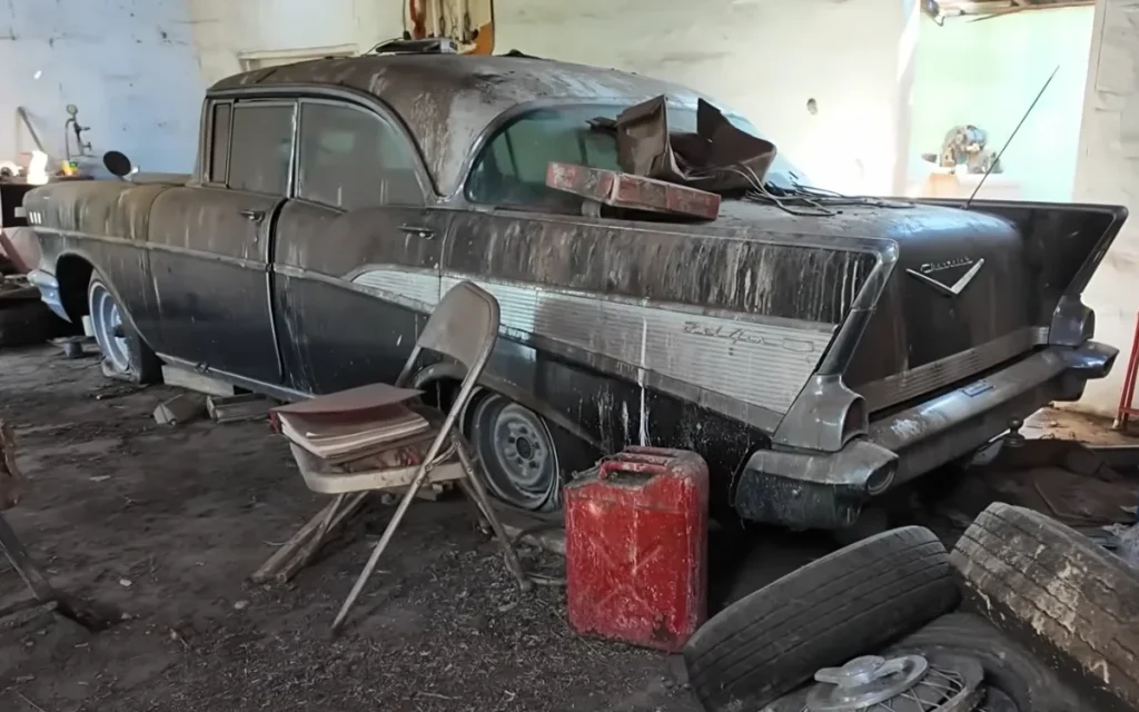 Oklahoma father and son repair abandoned barn find 1957 Chevy Bel Air and with how much they go for it's well worth it