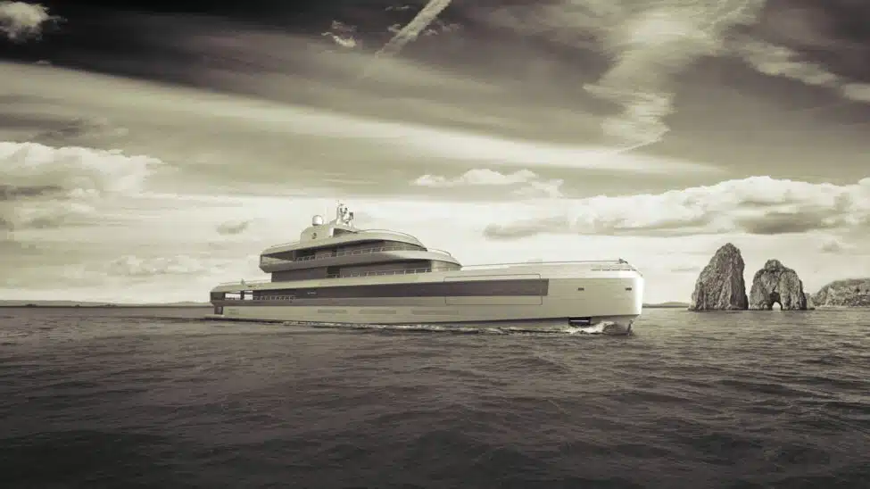 Giorgio Armani-designed superyacht makes dazzling debut with satin gold exterior and luxe features