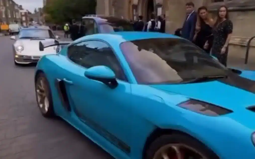 60 Porsches line up for a touching farewell to a UK business man