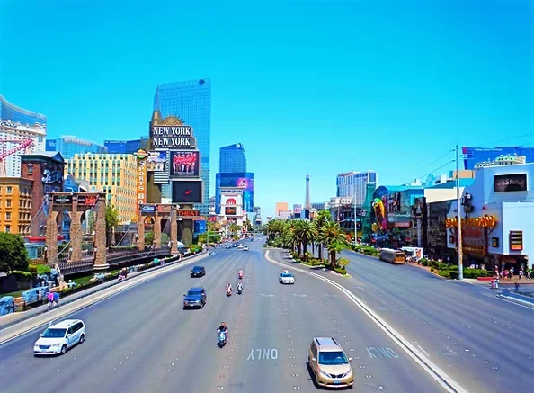 Las Vegas ditched painted road lines because the desert heat kept making them vanish