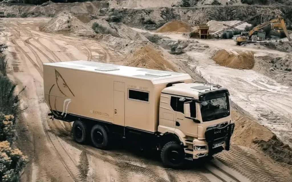 This vehicle looks like an apocalypse rig, but it’s actually a $1.8M luxury 6x6 motorhome built for extreme off-road travel with serious comfort