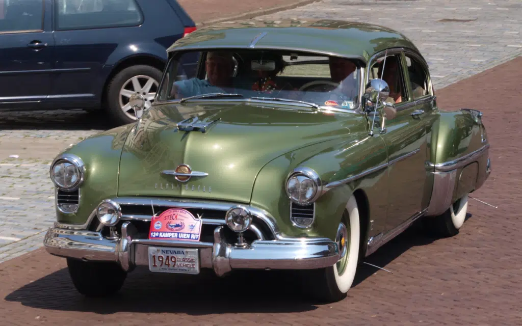 Taking a look in the rearview at the Oldsmobile Rocket 88 - America's first muscle car