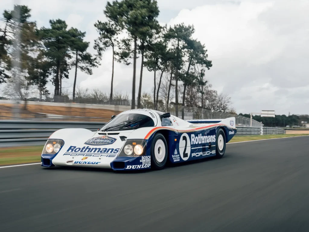 This iconic Le Mans winning Porsche 962 race car was recently spotted navigating heavy highway traffic at 55mph while wearing its legendary Rothmans livery