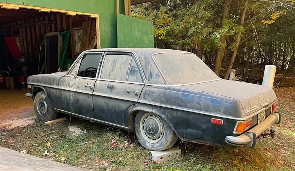 Michigan barn find, $1,200 Mercedes, rust-free classic with 18,000 miles discovered after nearly 50 years in storage and now undergoing restoration