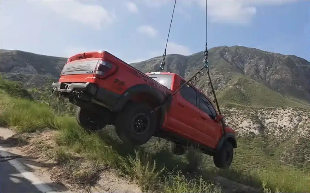 A Ford Raptor owner made a bit of a miscalculation and their car ended up sliding down the side of a mountain for a few hundred feet
