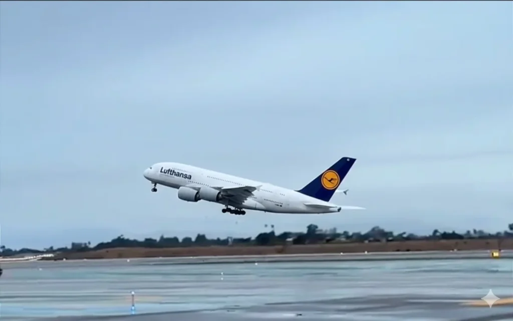 A Lufthansa pilot pulled off a super controversial stunt on his final takeoff at the helm an Airbus A380