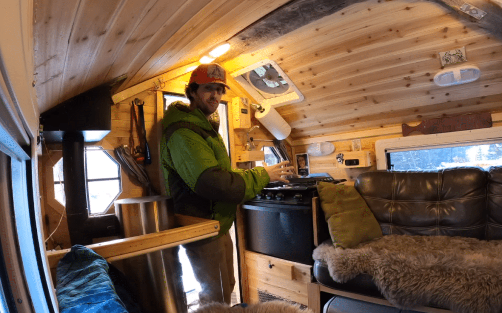 A look inside the incredible log cabin mobile home