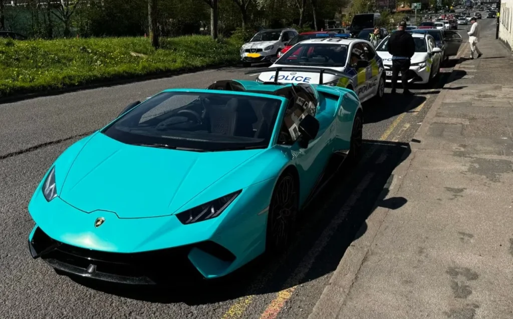 A wedding party in the UK was disrupted - let's use a nice term here - by the police after they seized a Lamborghini Huracán Performante Spyder