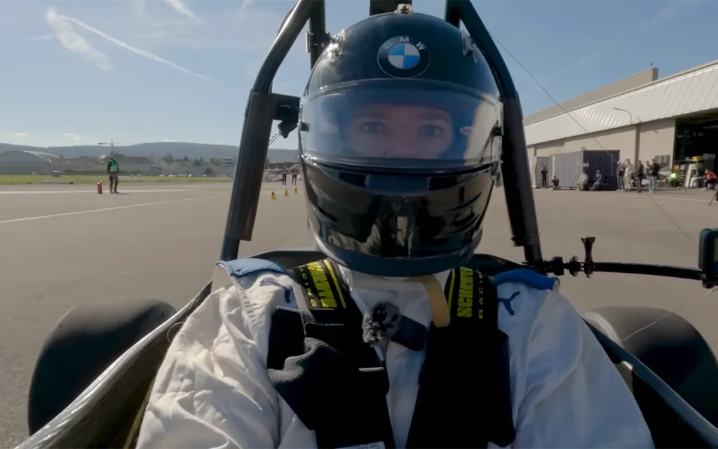 YouTube personality Tom Scott showcased the fastest-accelerating EV as he filmed himself going 0-100kmh in under a second in the AMZ Mythen
