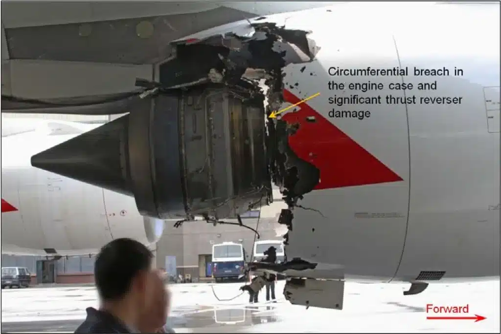 The damage to the Airbus A380 was caused by a faulty oil pipe, leading to a fire in the engine.