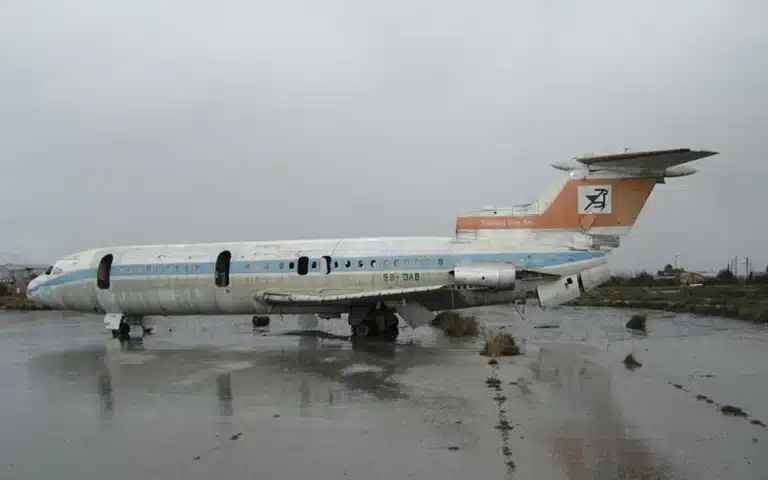Abandoned European airport still has planes waiting for takeoff on the runway