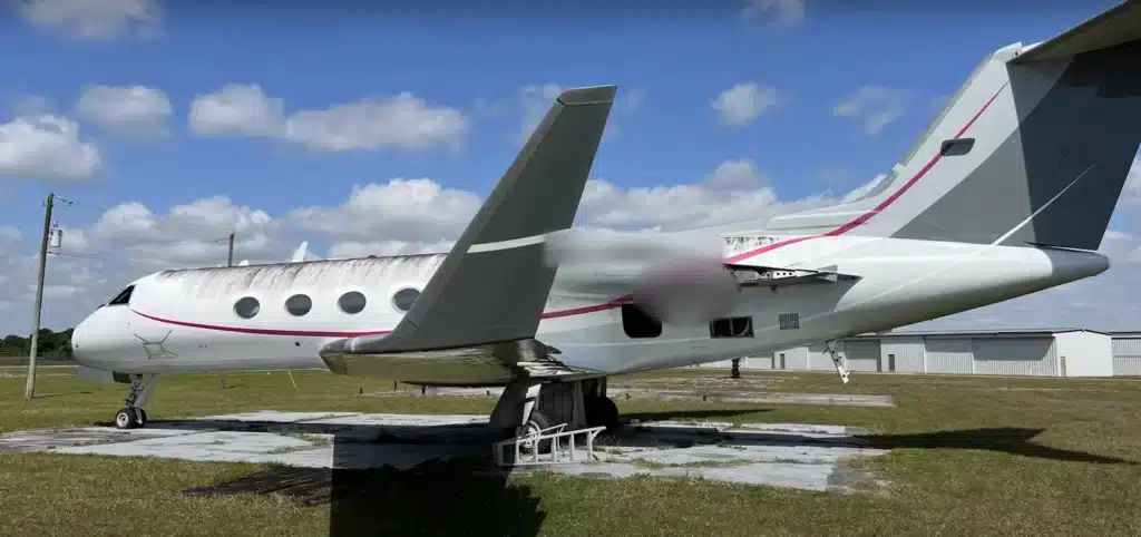Man visiting tiny Florida airport finds 'secret' abandoned $3M jet behind the hangar