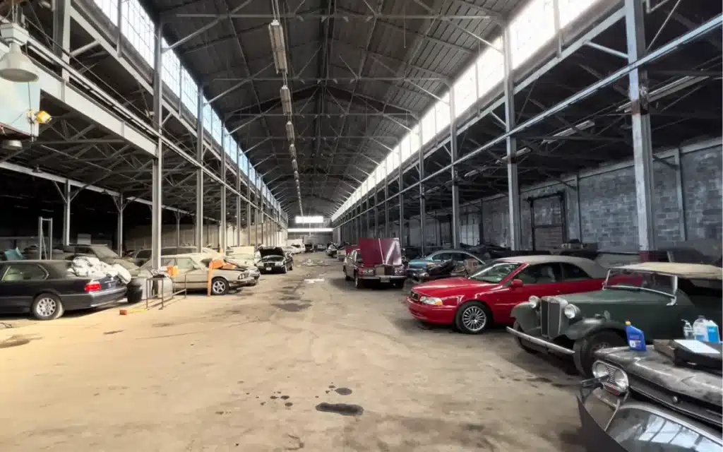 Rare abandoned cars and motorbikes Connecticut warehouse