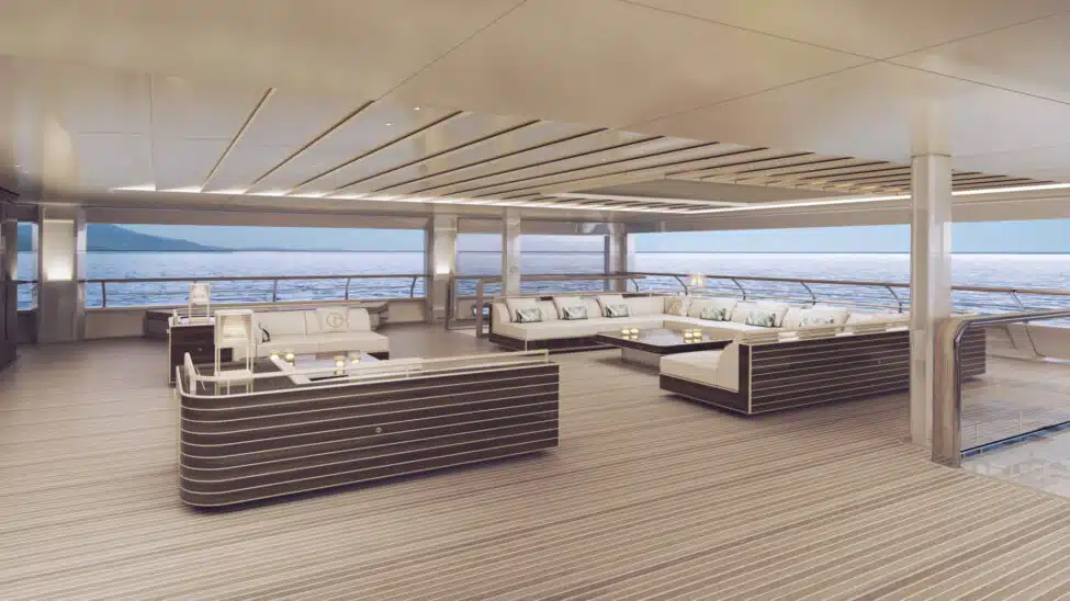 Giorgio Armani-designed superyacht makes dazzling debut with satin gold exterior and luxe features