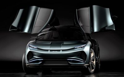 The Aehra electric SUV has two butterfly doors and two gullwing doors