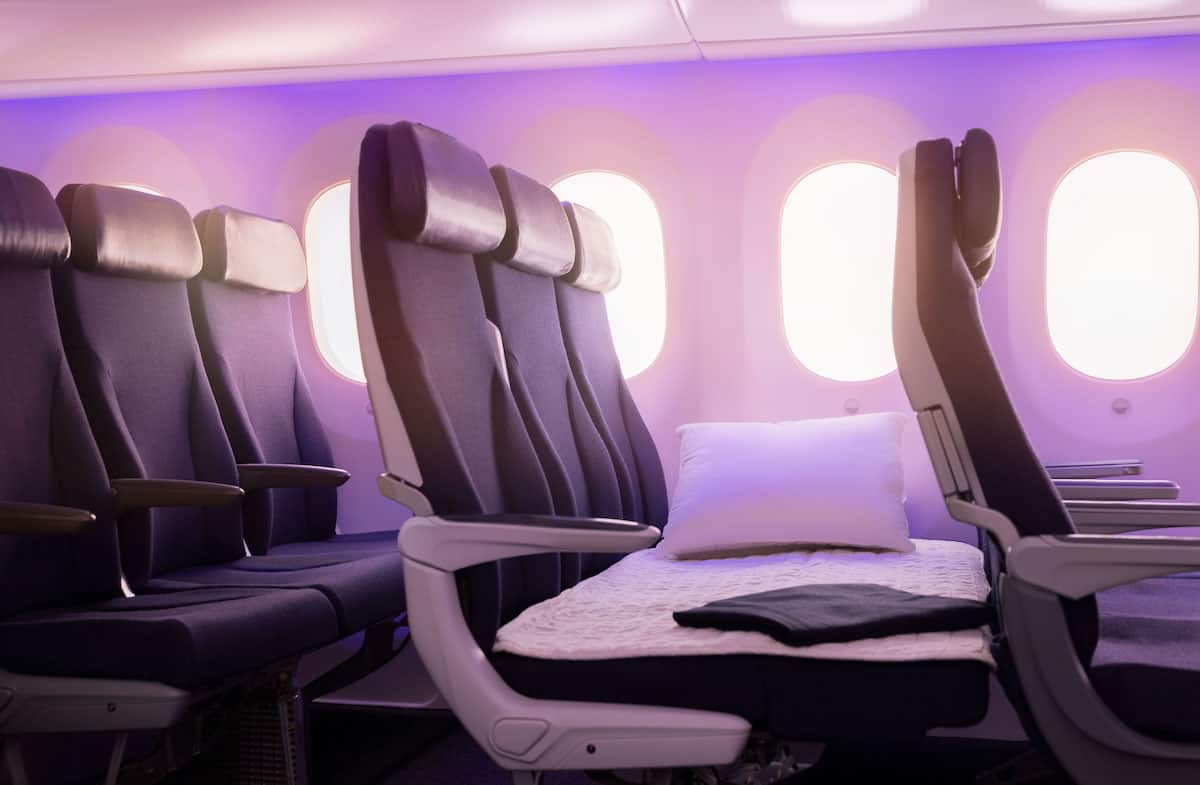 Air New Zealand's Skycouch for economy class flights
