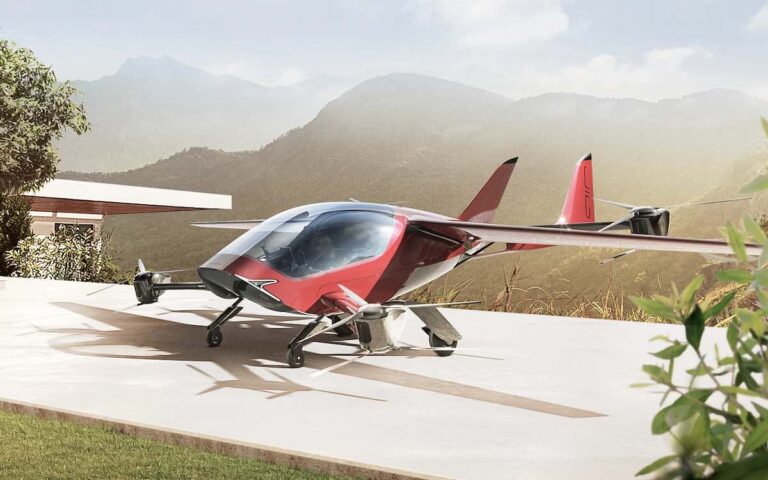 Air One eVTOL parked in driveway