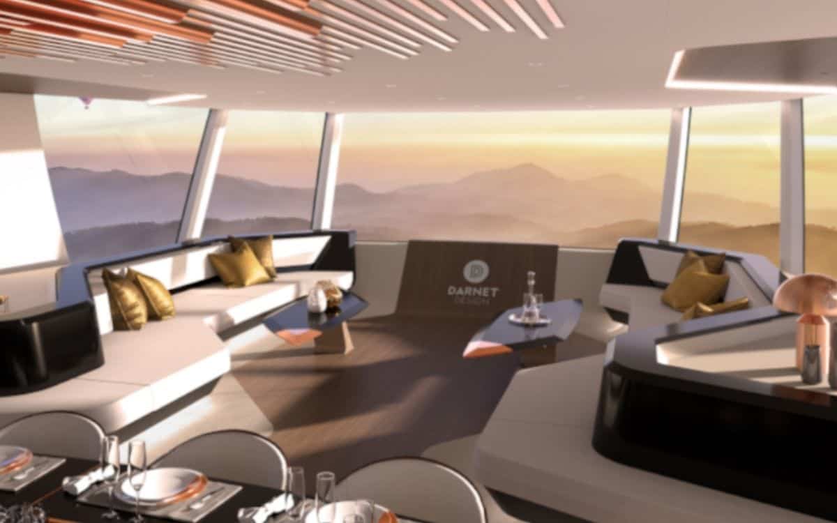 The inside of the vessel on the AirYacht.