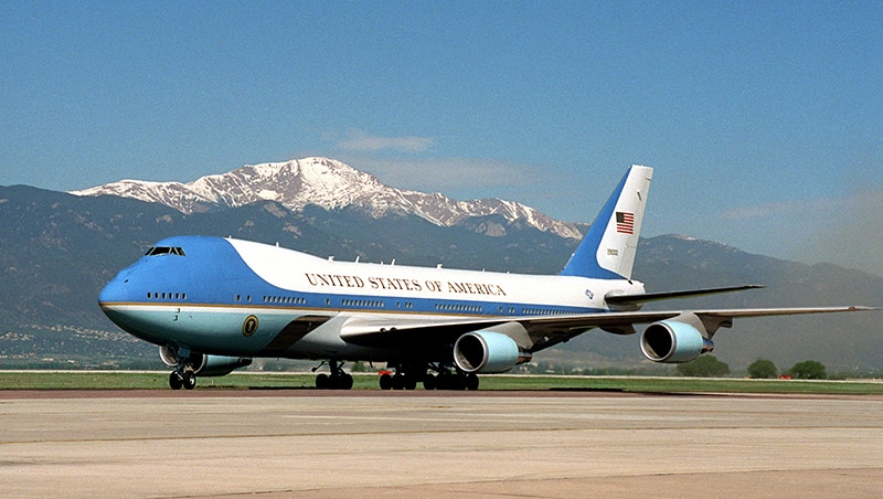 President Barack Obama meets with staff aboard US President's $3.2billion Air Force One plane is a flying fortress with world's most advanced technology