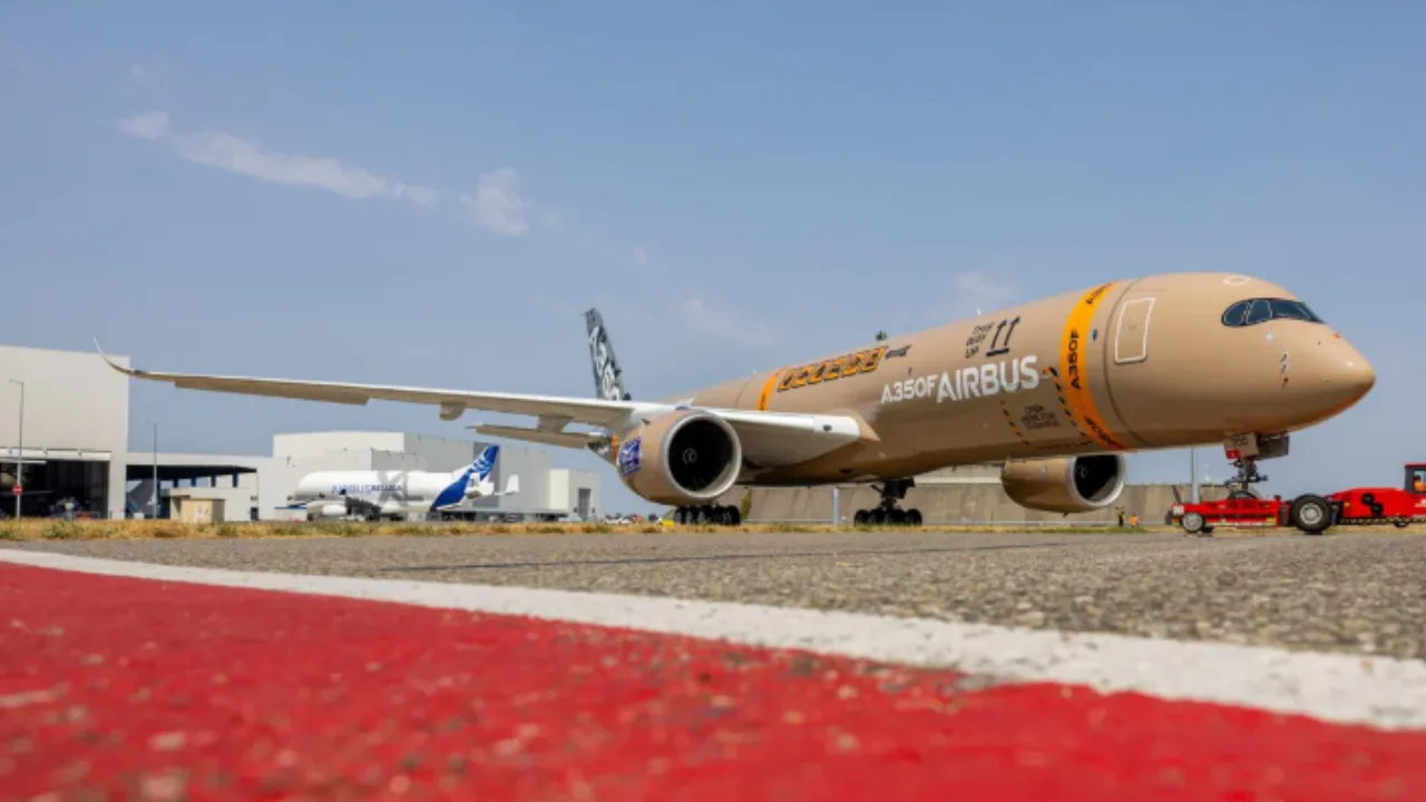 Airbus rolls out its first ever A350F freighter plane and the paint job couldn't be more appropriate for the jet's purpose