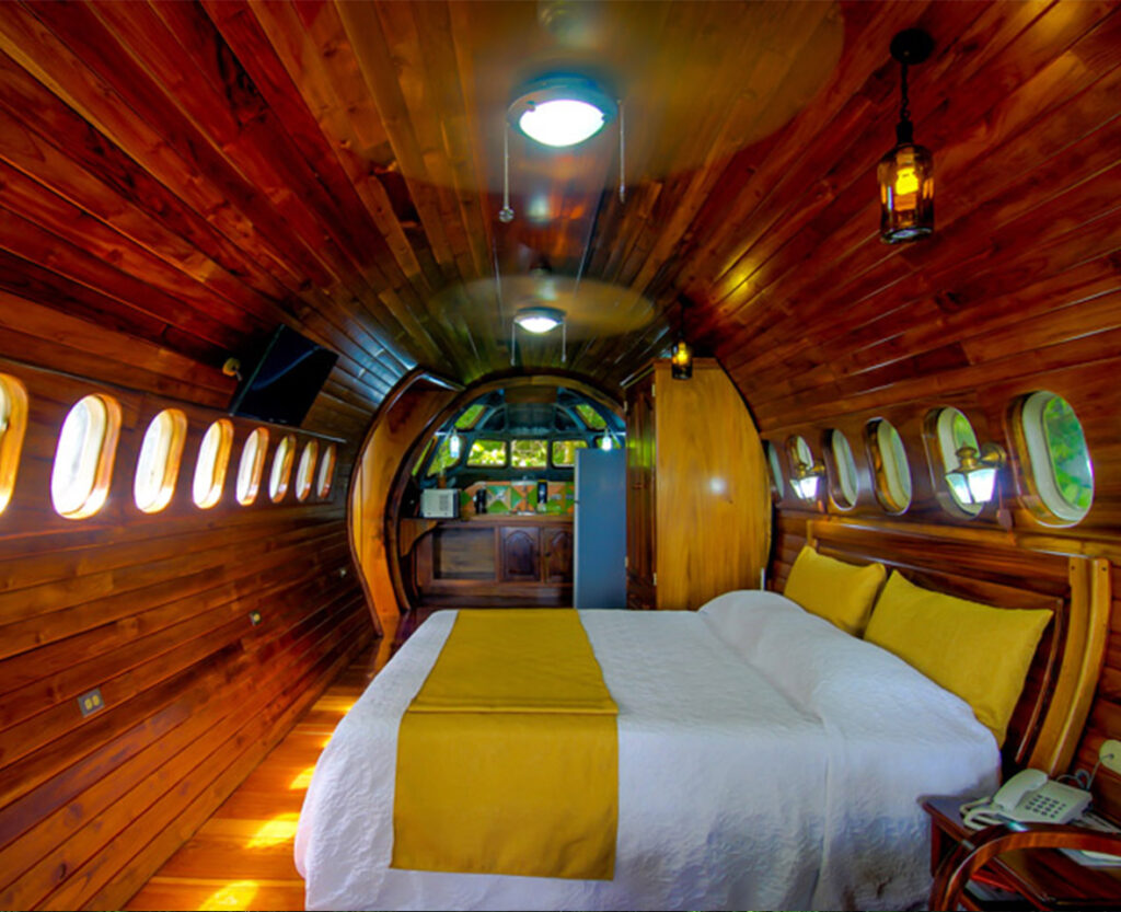 Airplane hotel bedroom