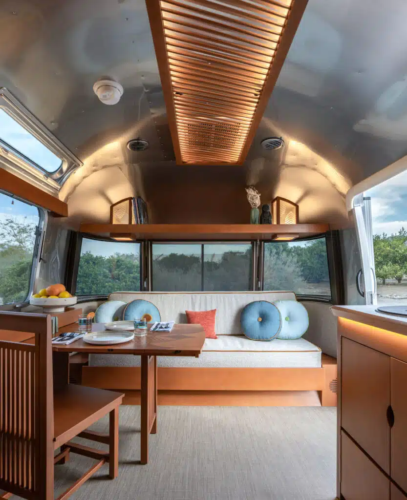 Airstream’s limited edition trailer combines Frank Lloyd Wright, Airstream design, and modern travel in a sleek, architecturally inspired creation