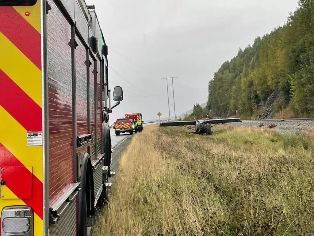 This aircraft landed on an active Alaska highway - and then took off again!