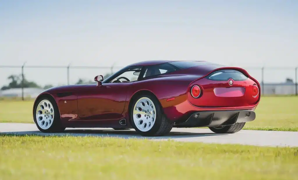 The alfa romeo tz3 blended dodge viper performance with zagato design, but its unusual pickup tailgate remains the most surprising detail