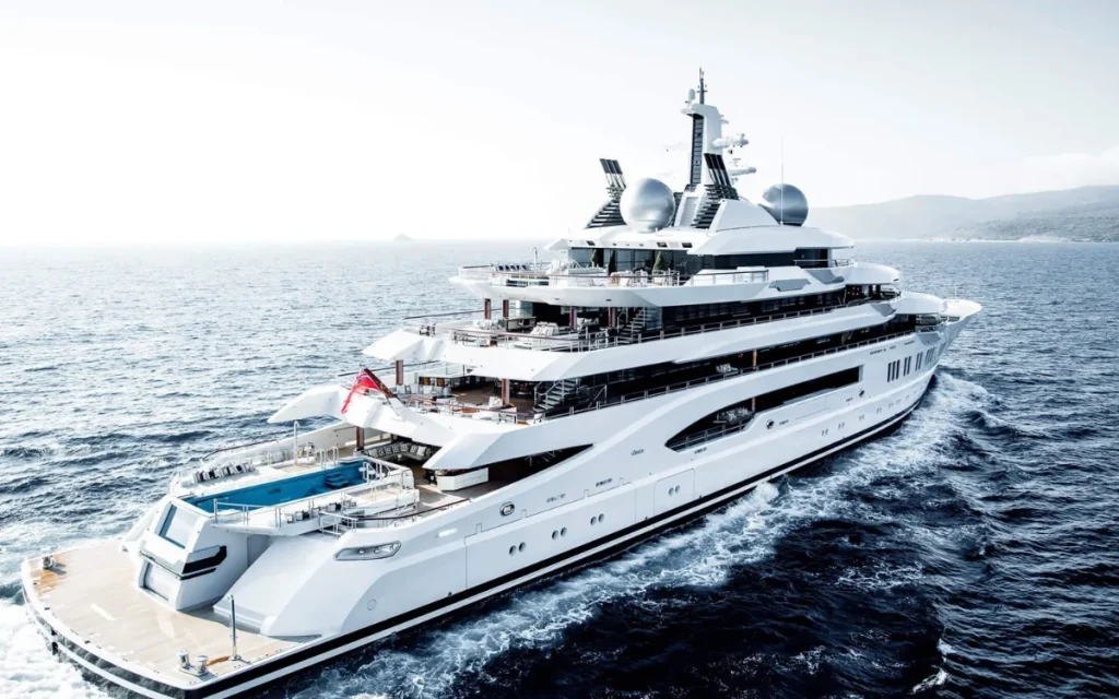 The Amadea is built by the legendary German shipyard Lürssen, known for crafting the superyacht of Google co-founder Sergey Brin.