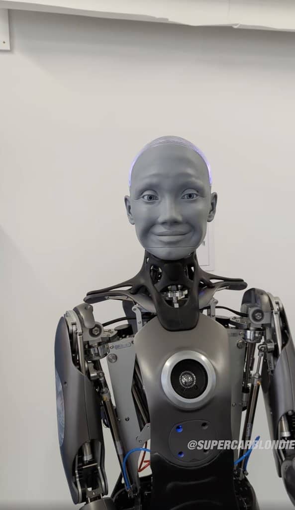 Ameca robot smiling