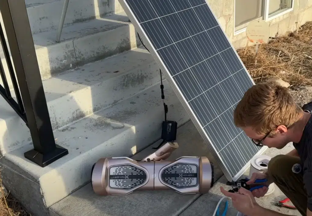 An American man built a solar powered car using a broken hoverboard, turning junk into a DIY vehicle with infinite range using only sunlight