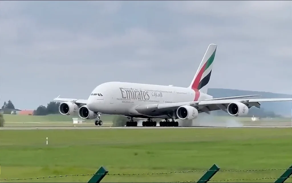 An Emirates pilot absolutely aced the landing of an Airbus A380 at Zurich airport
