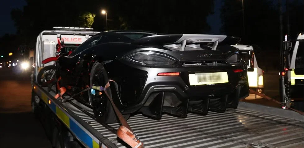 An ultra-rare, ultra-expensive Ferrari Monza SP2, along with several other similar cars, was impounded in the UK